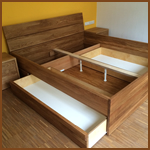Doppelbett mit Auszug